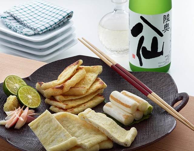 特別純米酒八仙と北の大豆ギフトセット盛り付けイメージ